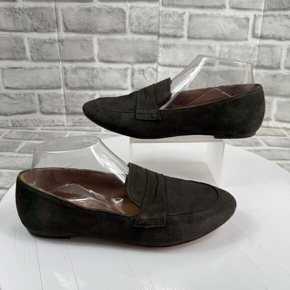 J.CREW Shoes - J.Crew Women's Size 7.5 Grey Suede Leather Comfort Penny Loafers